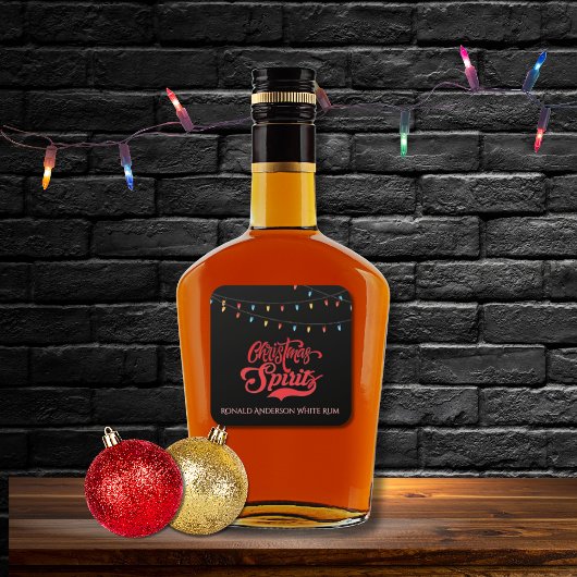 Weihnachts-Geister Custom Name Holiday Lichter Sch Quadratischer Aufkleber