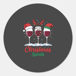 Weihnachts-Geister Rotwein-Gläser Runder Aufkleber