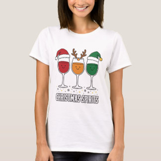 Weihnachts-Geister-Shirt, Lustiges Weihnachts-Wein T-Shirt
