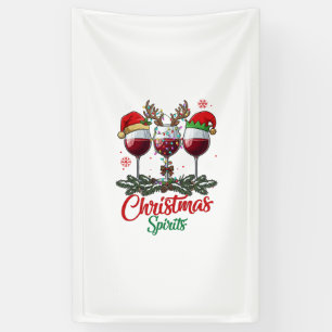 Weihnachts-Geister Weingläser Rentiere Geweihe Pi Banner