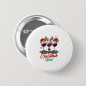 Weihnachts-Geister Weingläser Rentiere Geweihe Pi Button (Vorne & Hinten)
