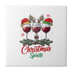 Weihnachts-Geister-Weingläser Rentiere Geweihe Pi Fliese