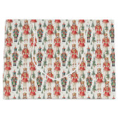 Weihnachts-gekachelte Nussknackwasserfarbe Große Geschenktüte (Vorderseite)