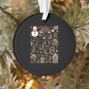 Weihnachts-Gekritzel Retro-Feiertage Vintage-Bäume Ornament