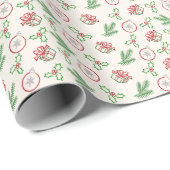 Weihnachts-Gekritzel Rot- und Grün-Verpackungspapi Geschenkpapier (Rolleneckpunkt)