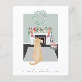 Weihnachts-Gelb-Labrador-Hund Kamin-Szene