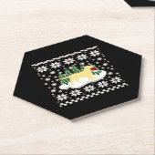 Weihnachts-Gelb-Labrador-Silhouette-Weihnachtsmann Untersetzer (angewinkelt)