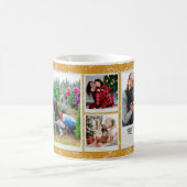 Weihnachts-Gelbe Doodles Multi-Foto Familiengesche Kaffeetasse (Mittel)