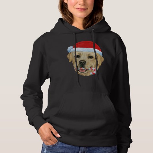 Weihnachts-Gelbe Labrador Hoodie (Vorderseite)