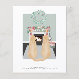 Weihnachts-Gelbe Labrador Hunde Feuerplatz Szene