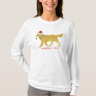 Weihnachts-Gelbe Labrador Naughty aber Nice T-Shirt