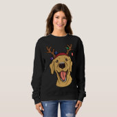 Weihnachts-Gelbe Labrador Tri Blend Sweatshirt (Vorne ganz)