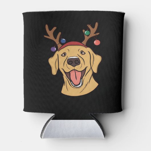 Weihnachts-Gelbe Labrador Tri-mixe T - Shirt Dosenkühler (Vorderseite)