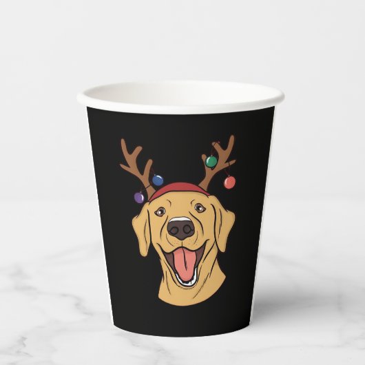 Weihnachts-Gelbe Labrador Tri-mixe T - Shirt Pappbecher (Vorderseite)