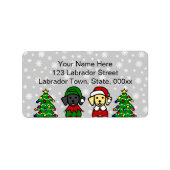 Weihnachts-Gelbe Labrador und Zwillinge aus dem Sc Adressaufkleber (Vorne)