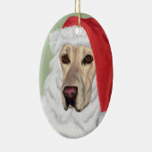 Weihnachts-Gelbes Labrador Keramikornament (Rechts)