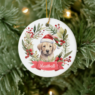 Weihnachts-GelbLab Personalisierte Keramik Ornamen Keramik Ornament