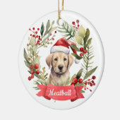 Weihnachts-GelbLab Personalisierte Keramik Ornamen Keramik Ornament (Links)
