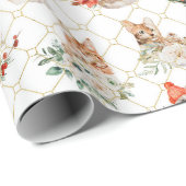 Weihnachts-Gemälde mit Katzen und Blume Geschenkpapier (Rolleneckpunkt)