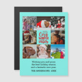 Weihnachts gemütliche Winter Vibes Familie Foto Co Magnetkarte (Vorne/Hinten)