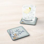 Weihnachts-Genom auf Blue Stripes Holiday Plastik Getränkeuntersetzer (Rechte Seite)