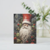 Weihnachts-Genom in einer Rose Bush Postkarte (Stehend Vorderseite)