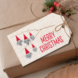 Weihnachts-Genom - Linen Moderner Urlaub Geschenkanhänger