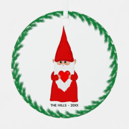 Weihnachts-Genom mit einem Herz-Metall-Ornament Ornament Aus Metall