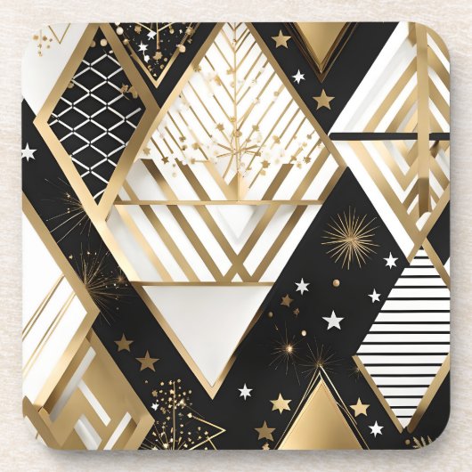Weihnachts-Geometrie-Formen-Untersetzer Getränkeuntersetzer (Vorderseite)