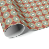 Weihnachts-Geometrie Rot + Grün Geschenkpapier (Rolleneckpunkt)