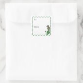 Weihnachts-Gepard-Geschenk-Aufkleber Quadratischer Aufkleber (Tasche)