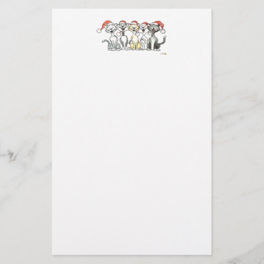 Weihnachts-Gesangkatzen Briefpapier (Vorderseite)