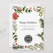 Weihnachts-Geschäftslogo und Kalender 2026 Feiertagskarte (Vorderseite)