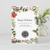 Weihnachts-Geschäftslogo und Kalender 2026 Feiertagskarte (Stehend Vorderseite)