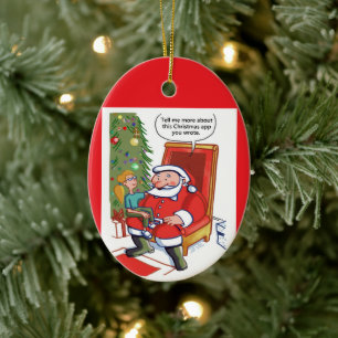 Weihnachts-Geschäftspartner ovaler Keramik-Schmuck Keramik Ornament