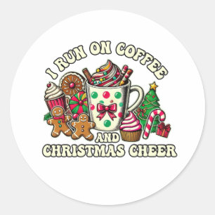 Weihnachts-Geschenk Kaffee und Weihnachtsjause Runder Aufkleber