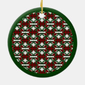Weihnachts-Geschenk-Muster Keramikornament (Hinten)