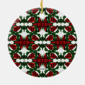 Weihnachts-Geschenk-Muster Keramikornament (Hinten)