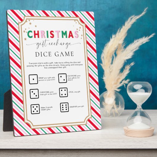 Weihnachts-Geschenk tauschen Würfel Spielzeichen Fotoplatte (Seite)