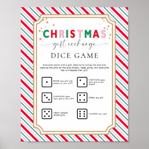 Weihnachts-Geschenk tauschen Würfel Spielzeichen Poster