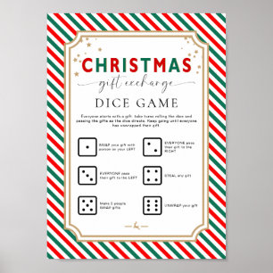 Weihnachts-Geschenk tauschen Würfel Spielzeichen Poster