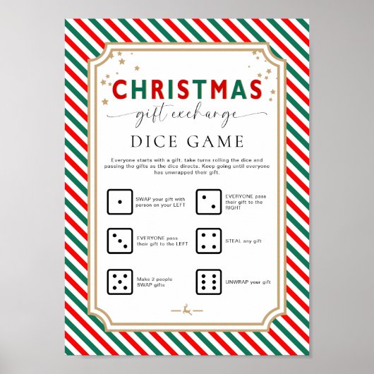 Weihnachts-Geschenk tauschen Würfel Spielzeichen Poster (Vorne)