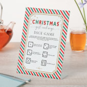 Weihnachts-Geschenk tauschen Würfel Spielzeichen Sockelschild (In Situ)