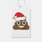 Weihnachts-Geschenk Wrap Emoji Gekackt Geschenkanhänger (Vorderseite)