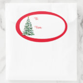 Weihnachts-Geschenkanhänger-Aufkleber-Baum Ovaler Aufkleber (Tasche)