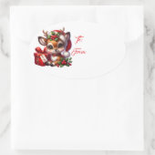 Weihnachts-Geschenkanhänger-Aufkleber Ovaler Aufkleber (Tasche)