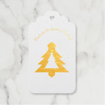 Weihnachts-Geschenkanhänger aus goldenem Folienpap