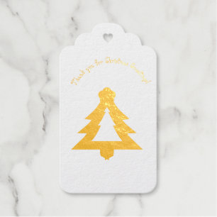 Weihnachts-Geschenkanhänger aus goldenem Folienpap Geschenkanhänger