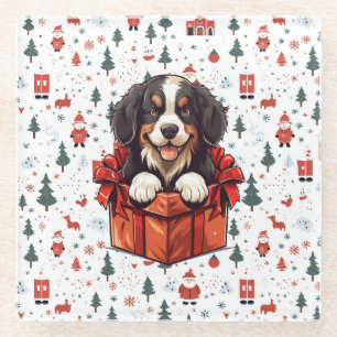 Weihnachts-Geschenkbox Berner Sennenhund Glasuntersetzer