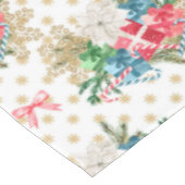 Weihnachts-Geschenkboxen Gold Schneeflocken Tischdecke (Schrägansicht)